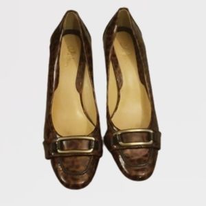 Cole Haan heels patent leather leopard 9.5.